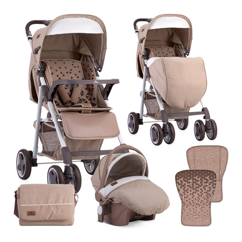 babashop.hu - Lorelli Aero SET babakocsi - Beige Triangles 2019