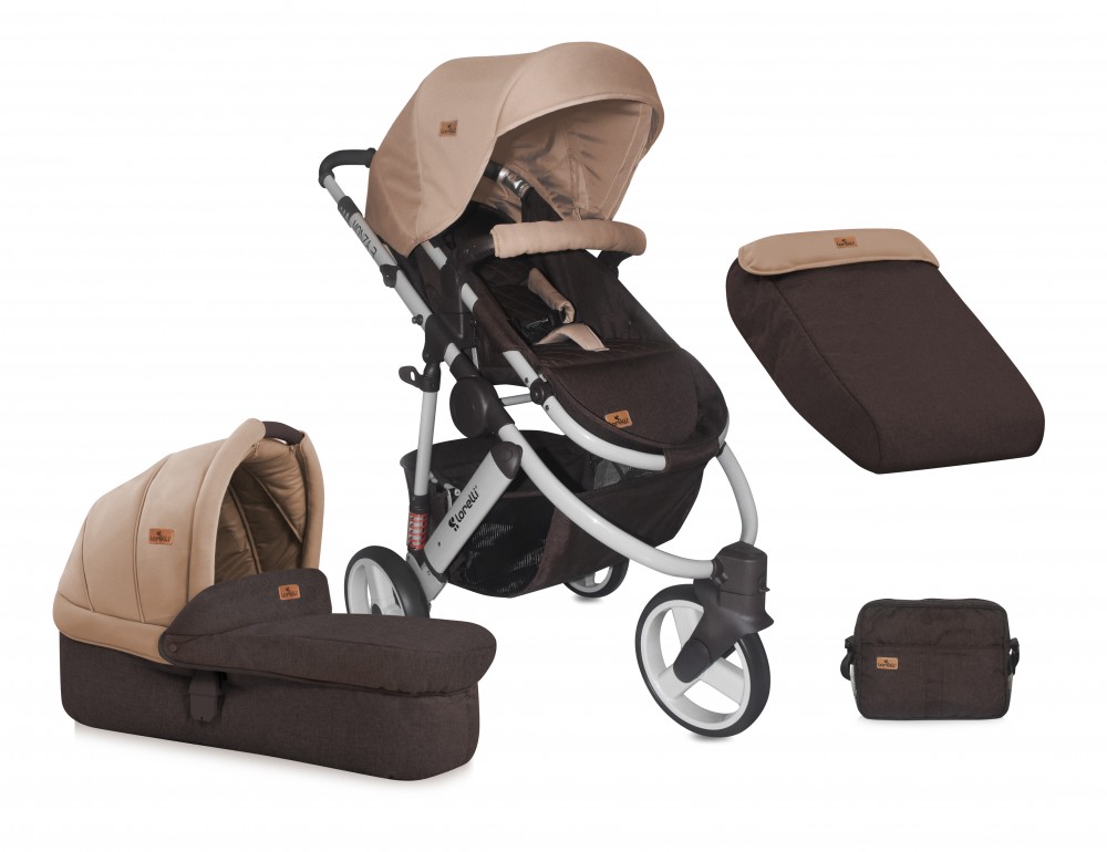babashop.hu - Lorelli Monza 3 babakocsi 2:1 - Brown&Beige 2017