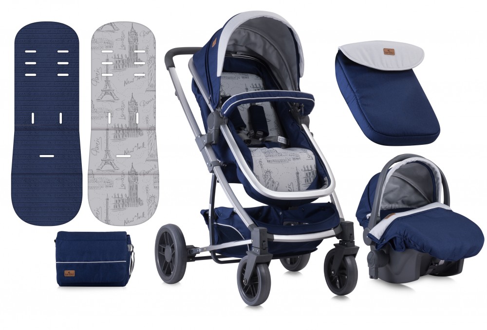 babashop.hu - Lorelli S-500 SET multifunkciós babakocsi - Blue Travelling 2018