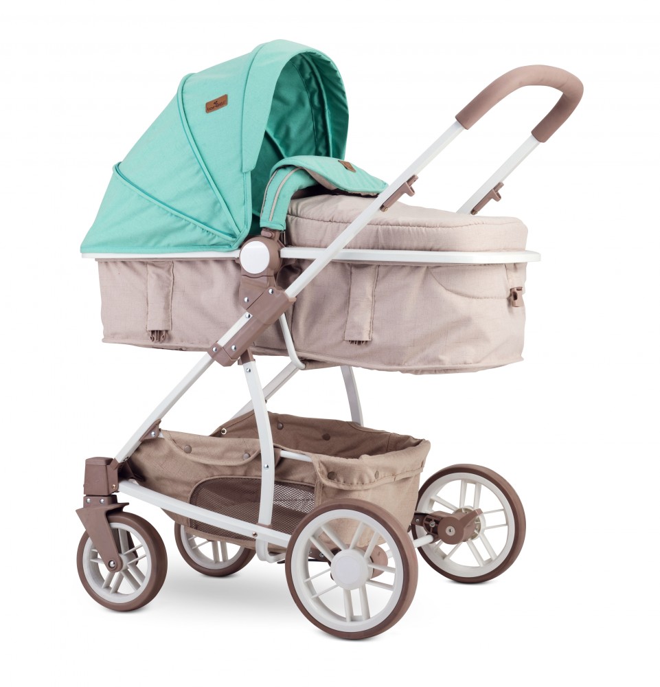 babashop.hu - Lorelli S-500 SET multifunkciós babakocsi - Beige&Green Dots 2019