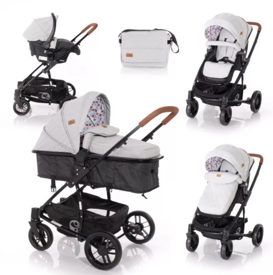 babashop.hu - Lorelli S-500 SET multifunkciós babakocsi - Grey&Black Cross 2020
