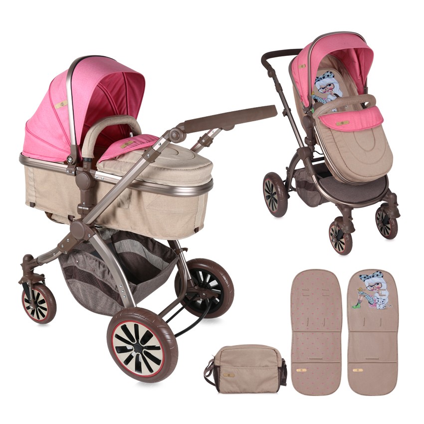 babashop.hu - Lorelli Aurora multifunkciós babakocsi 2:1 - Rose&Beige Fashion Girl 2017