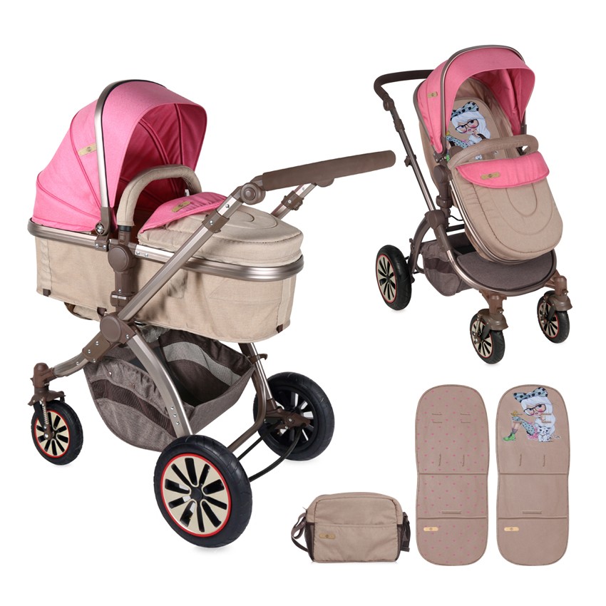 babashop.hu - Lorelli Aurora Air multifunkciós babakocsi 2:1 - Rose&Beige Fashion Girl 2017