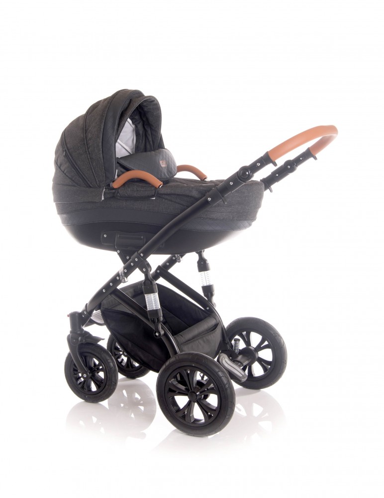 babashop.hu - Lorelli Mia Air újszülött babakocsi 3:1 - Black Leather 2020