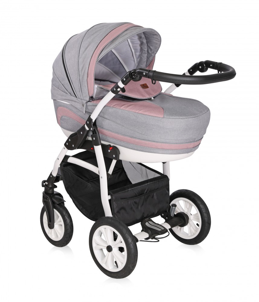 babashop.hu - Lorelli Kara Air újszülött babakocsi 3:1 - Pink&Grey 2019