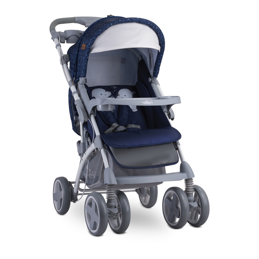 babashop.hu - Lorelli Toledo SET travel system babakocsi - Dark Blue Happy Hippo 2019