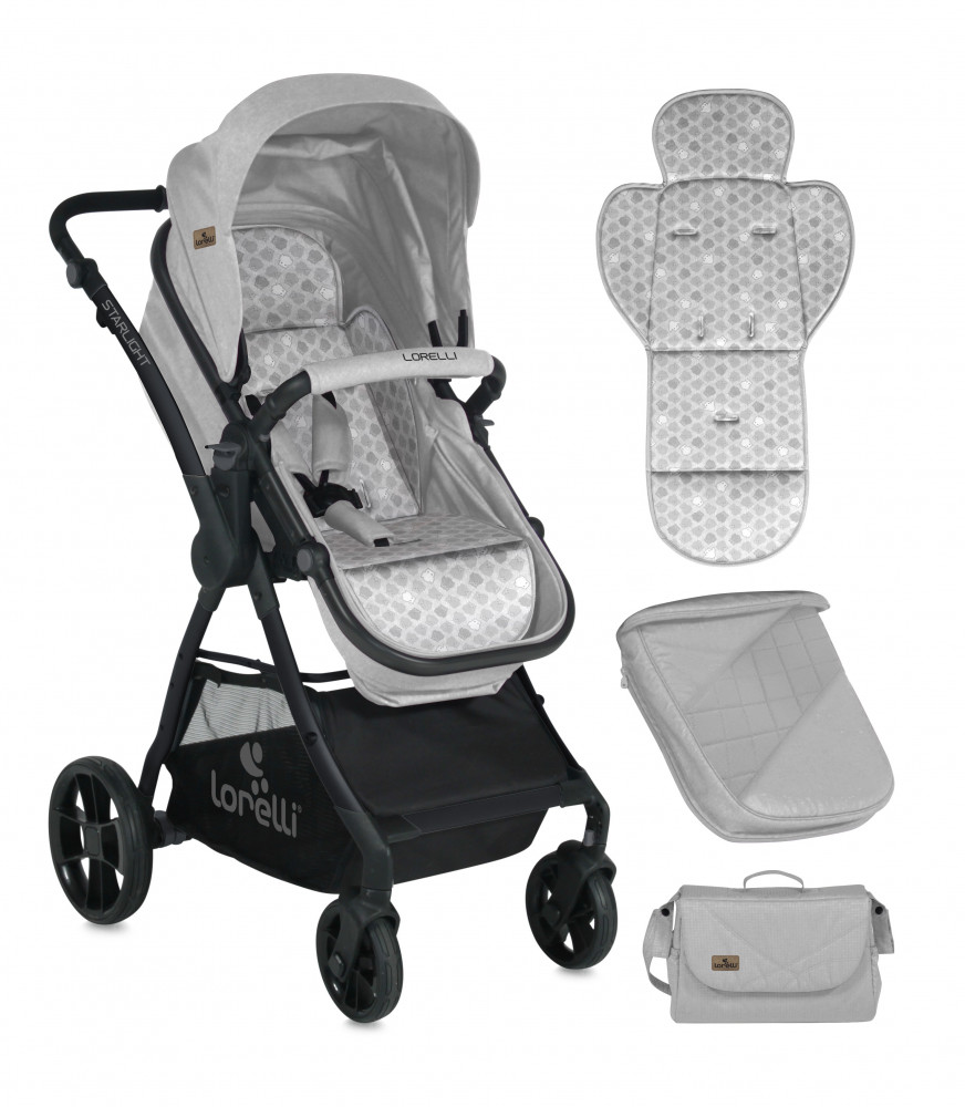 babashop.hu - Lorelli Starlight SET multifunkciós babakocsi - Grey 2018