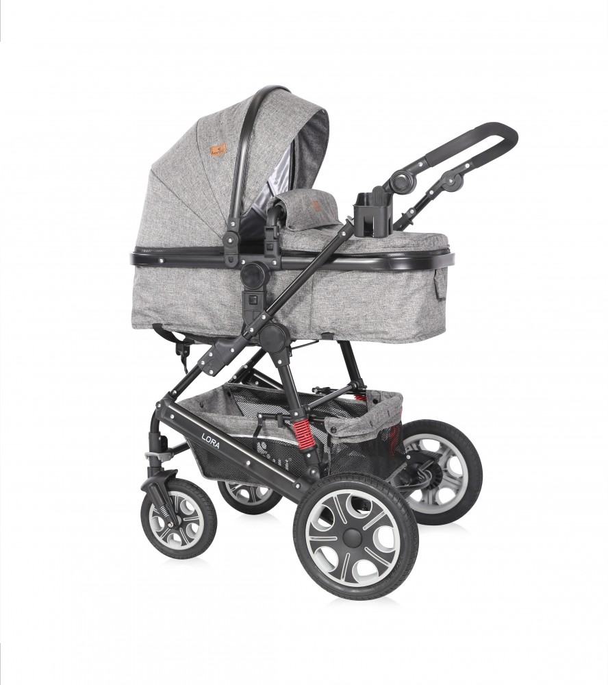 babashop.hu - Lorelli Lora SET babakocsi mózessé alakítható sport résszel - Dark Grey 2019