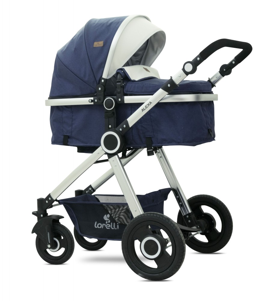 babashop.hu - Lorelli Alexa SET babakocsi mózessé alakítható sport résszel - Dark Blue Birds 2019