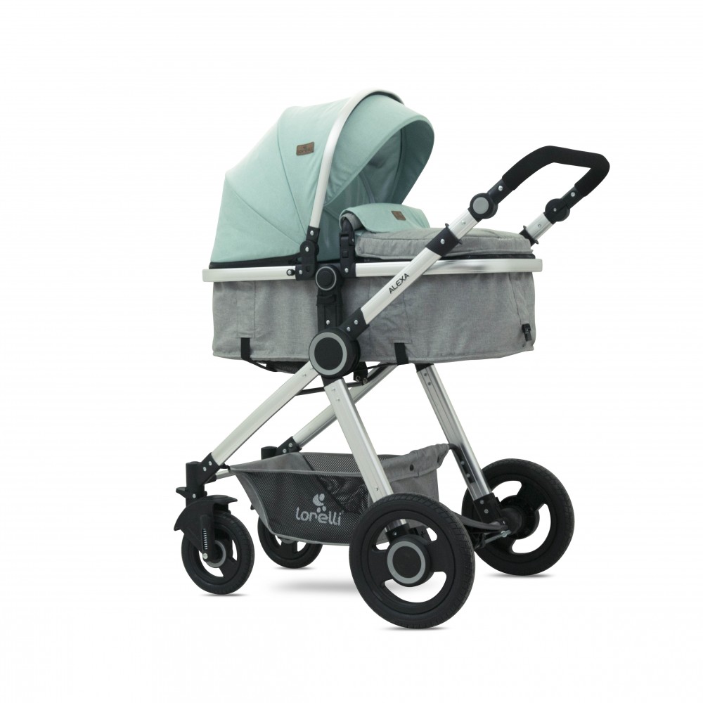babashop.hu - Lorelli Alexa SET babakocsi mózessé alakítható sport résszel - Green&Grey Birds 2019