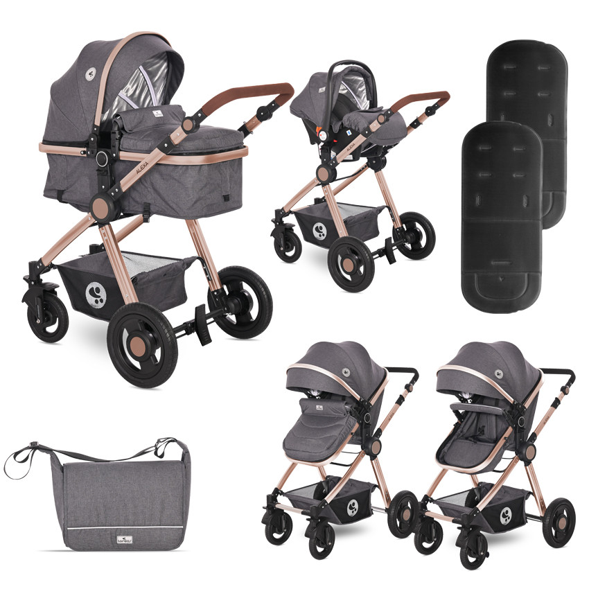 babashop.hu - Lorelli Alexa SET babakocsi mózessé alakítható sport résszel - Luxe Black 2021