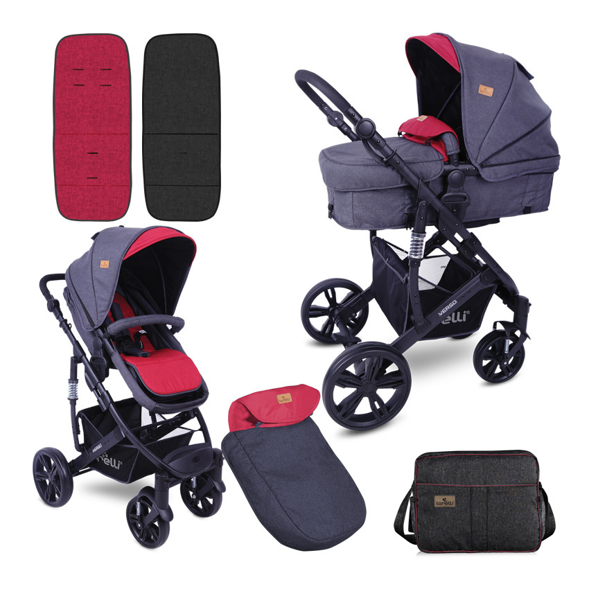 babashop.hu - Lorelli Verso multifunkciós babakocsi 2:1 - Black&Red 2019