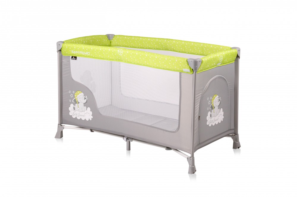 babashop.hu - Lorelli San Remo 1 utazóágy - Green&Grey Elephants 2019