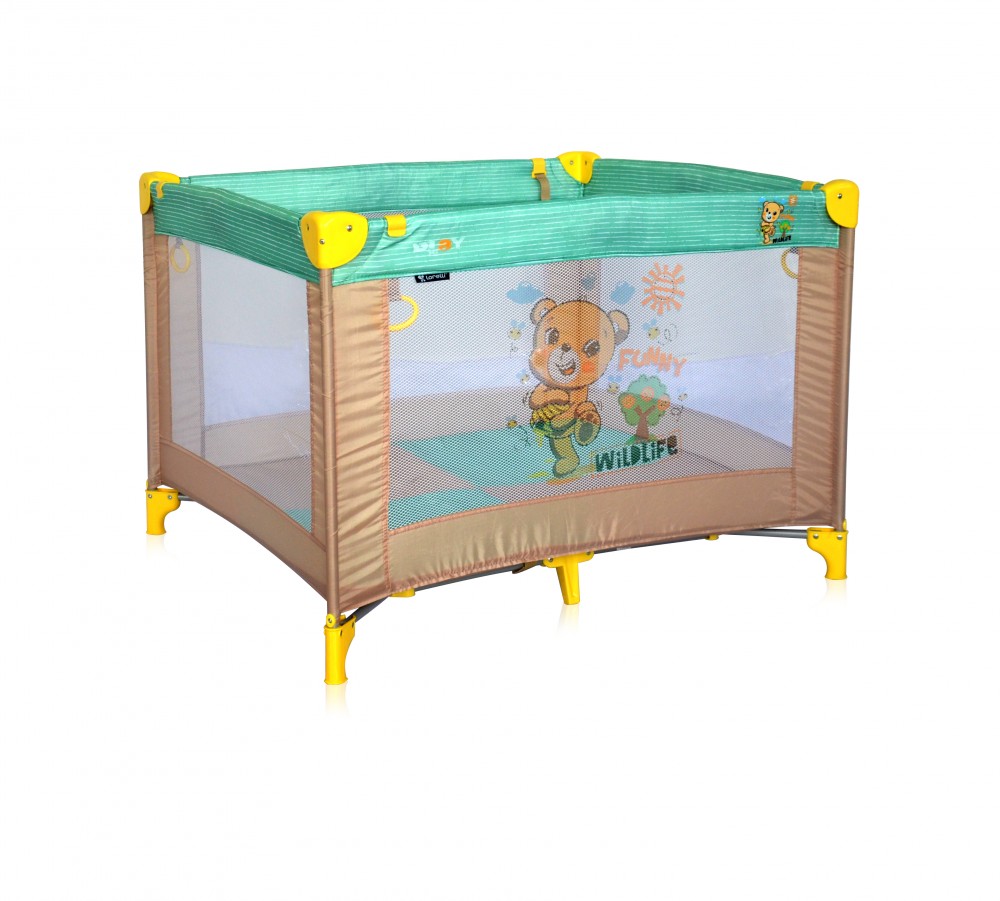 babashop.hu - Lorelli Play utazó járóka - Beige&Green Honey Bear 2019