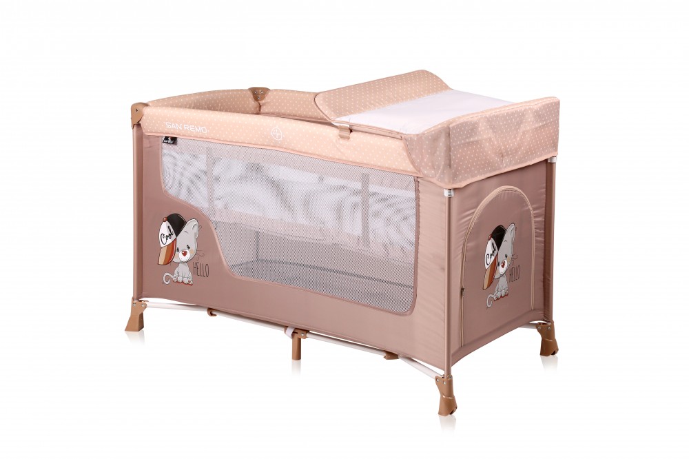 babashop.hu - Lorelli San Remo 2 utazóágy - Beige Cool Cat 2019