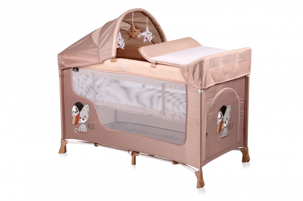 babashop.hu - Lorelli San Remo 2+ utazóágy - Beige Cool Cat 2019
