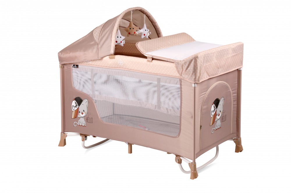 babashop.hu - Lorelli San Remo 2+ Rocker utazóágy - Beige Cool Cat 2019