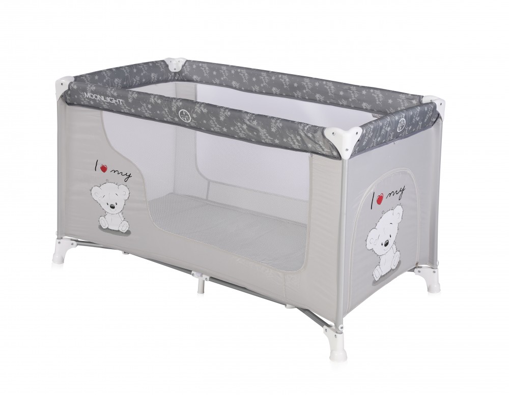 babashop.hu - Lorelli Moonlight 1 fix utazóágy - Grey My Teddy 2018
