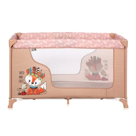babashop.hu - Lorelli Moonlight 1 fix utazóágy - Beige Foxy 2020