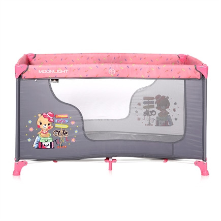 babashop.hu - Lorelli Moonlight 1 fix utazóágy - Pink Travelling 2020