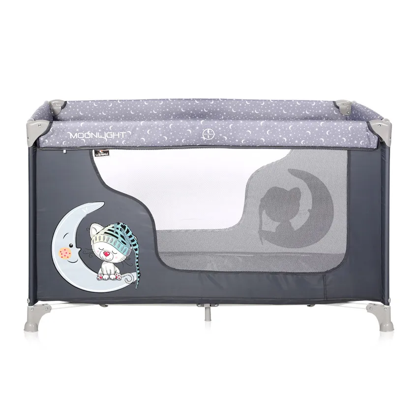 babashop.hu - Lorelli Moonlight 1 fix utazóágy - Grey Cute Moon 2020