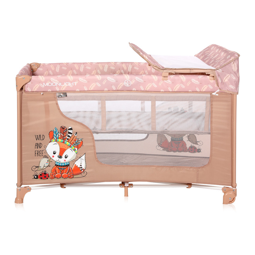 babashop.hu - Lorelli Moonlight 2 multifunkciós utazóágy - Beige Foxy 2020
