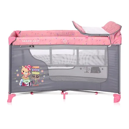 babashop.hu - Lorelli Moonlight 2 multifunkciós utazóágy - Pink Travelling 2020