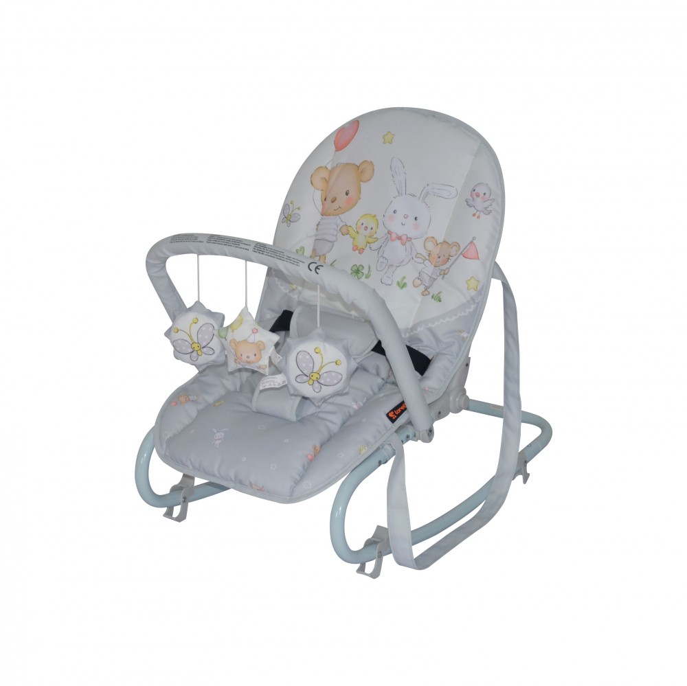 babashop.hu - Lorelli Top Relax pihenőszék 0-9kg - Grey Bear Party 2019