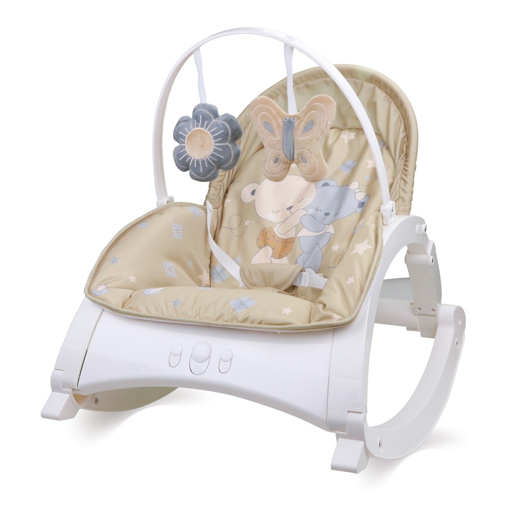 babashop.hu - Lorelli Enjoy rezgő-zenélő pihenőszék - Beige Za Za Bears