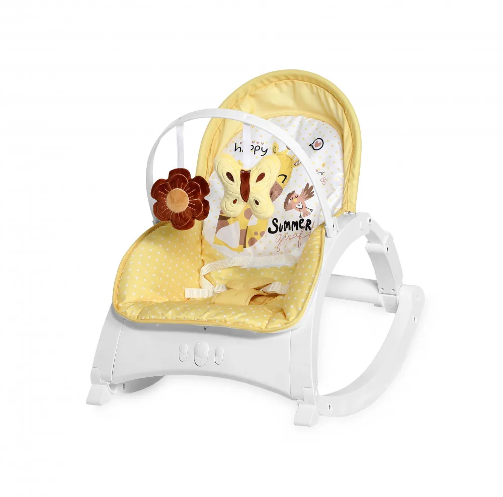 babashop.hu - Lorelli Enjoy rezgő-zenélő pihenőszék - Yellow Giraffe 2020