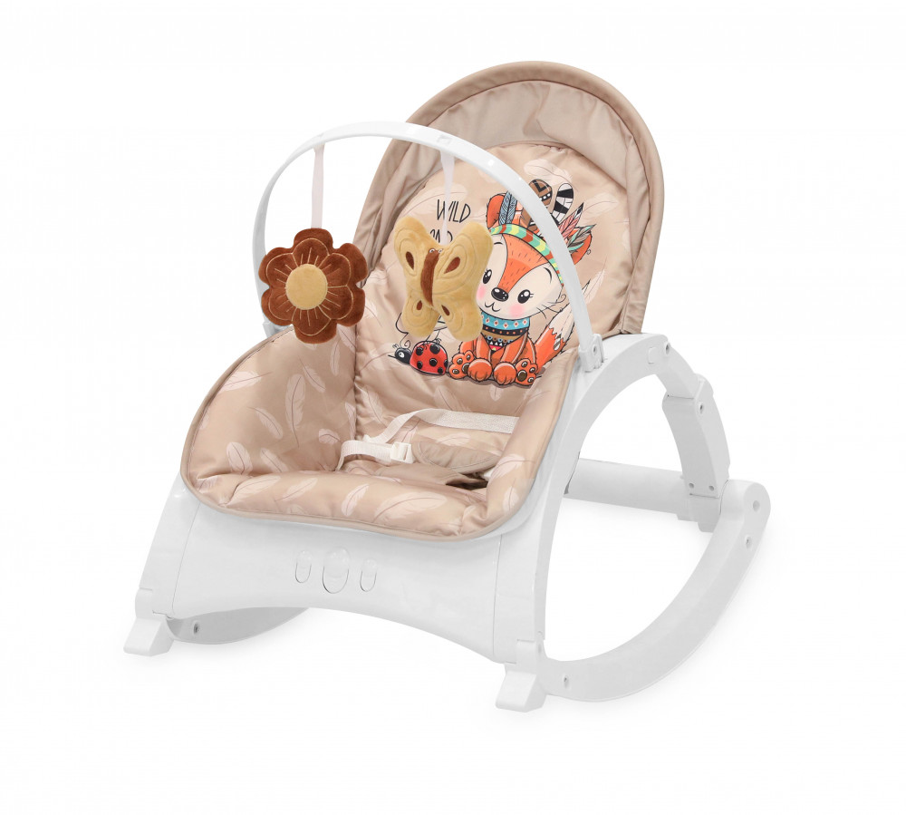 babashop.hu - Lorelli Enjoy rezgő-zenélő pihenőszék - Beige Fox 2020
