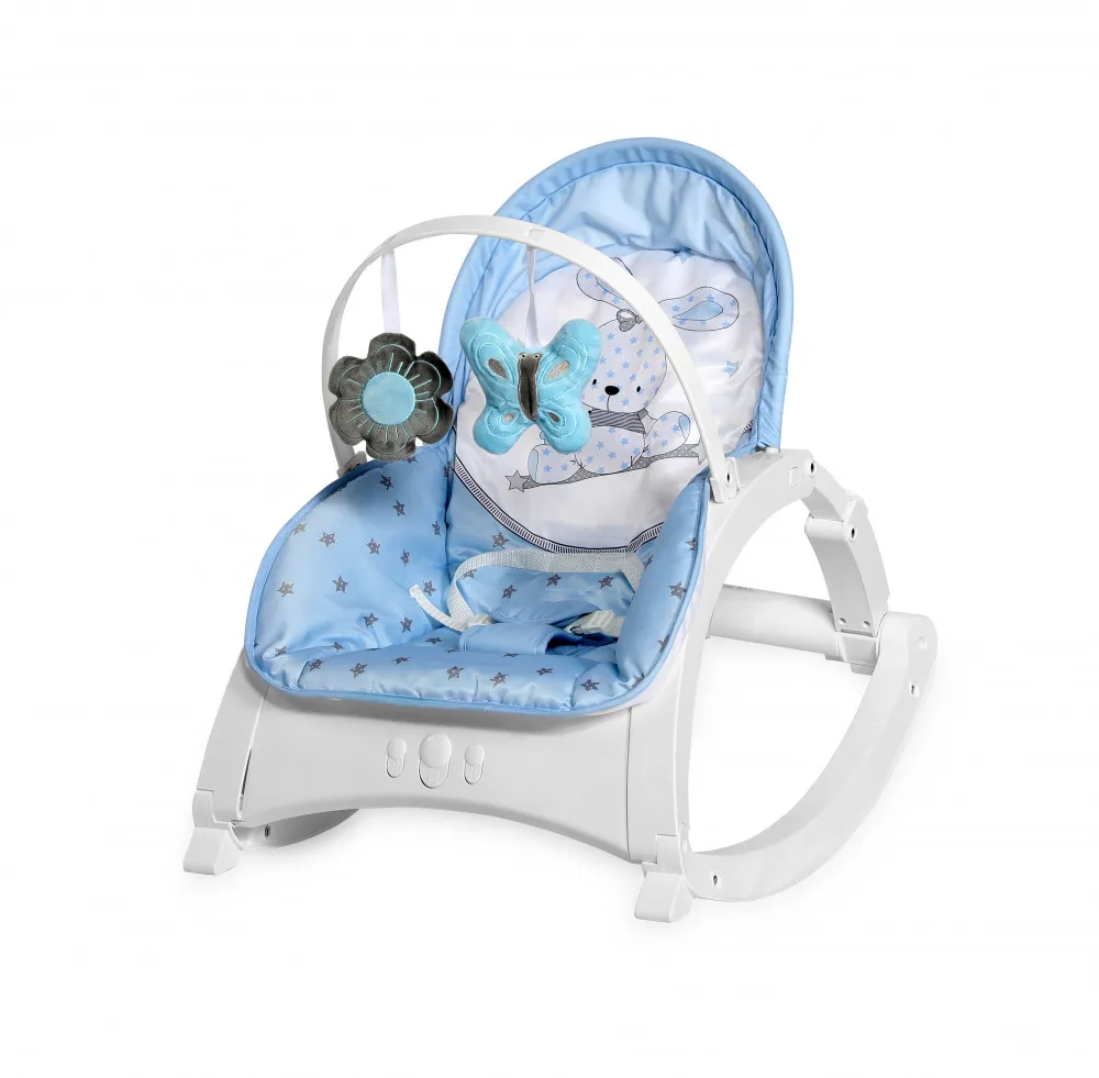 babashop.hu - Lorelli Enjoy rezgő-zenélő pihenőszék - Blue Bunny 2020