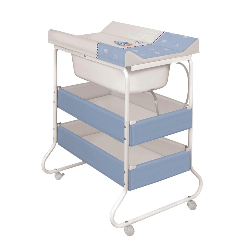 babashop.hu - Lorelli Suzie pelenkázó és fürdető állvány - White&Blue Marine