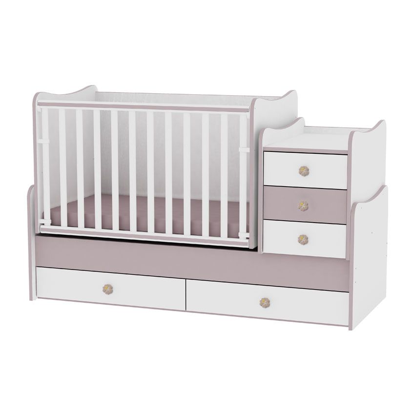 babashop.hu - Lorelli Maxi Plus kombi ágy 70x160 - White/Cappuccino - Fehér/Cappuccino 2015