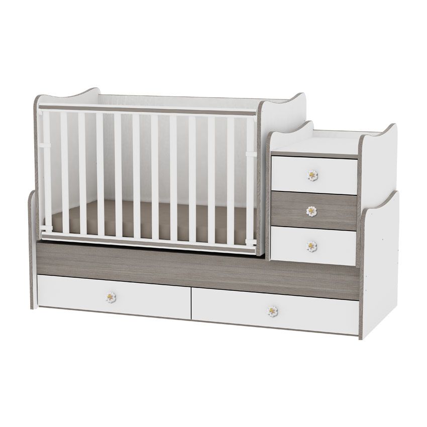 babashop.hu - Lorelli Maxi plus kombi ágy 70x160 - White/Coffee - Fehér/Kávé 2015