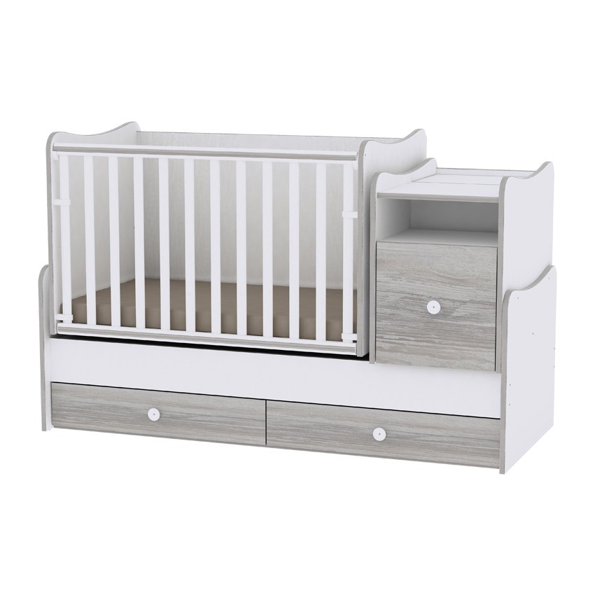 babashop.hu - Lorelli Trend PLUS kombi ágy 70x165 - White & Artwood