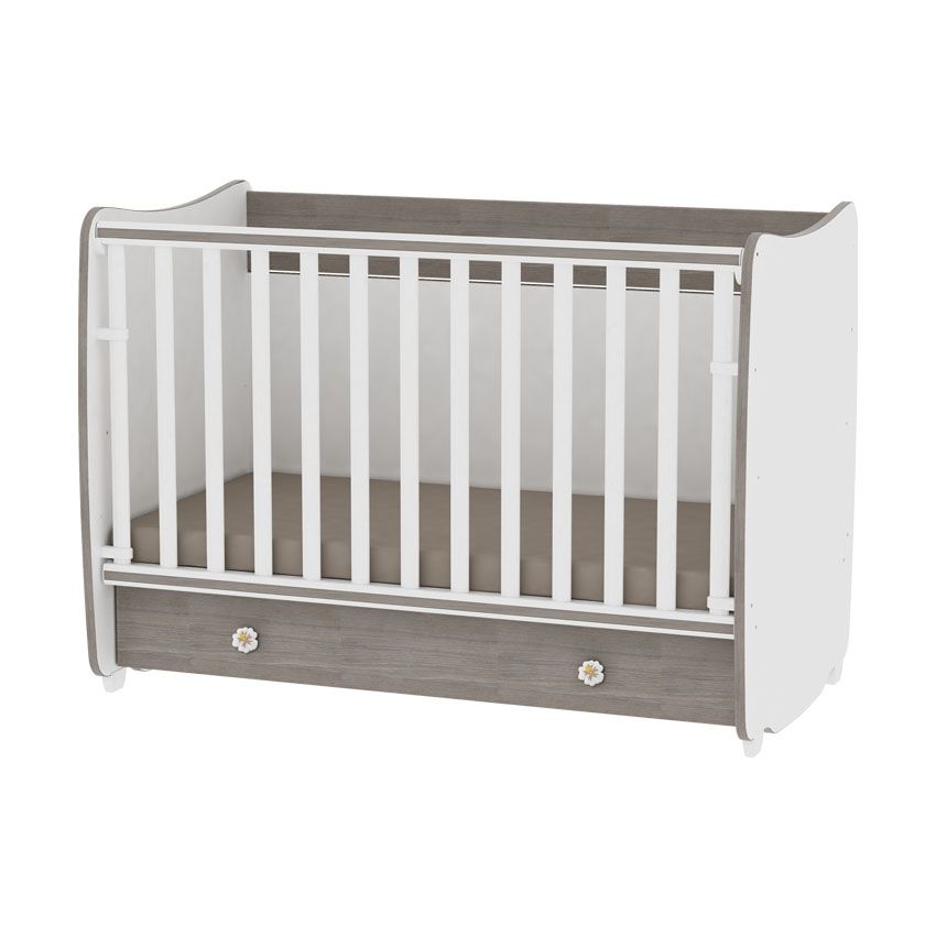 babashop.hu - Lorelli Dream kiságy 60x120 - White/Coffee - Fehér/Kávé