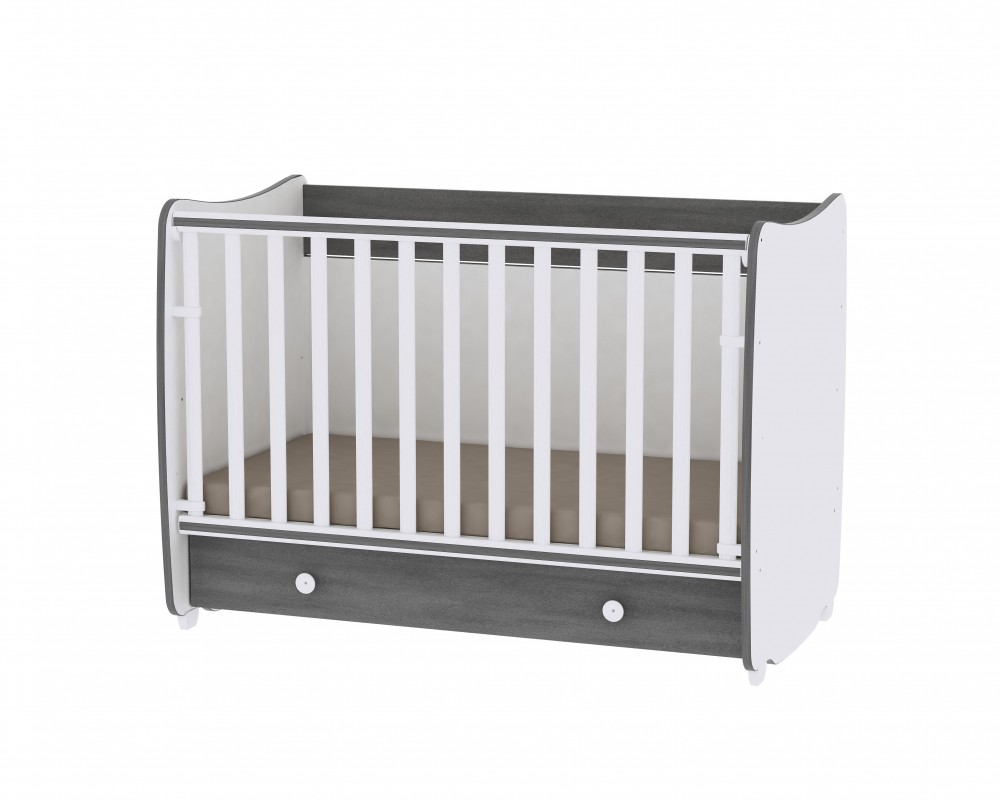 babashop.hu - Lorelli Dream kiságy 60x120 - White & Vintage Gray / Fehér & Vintage Szürke