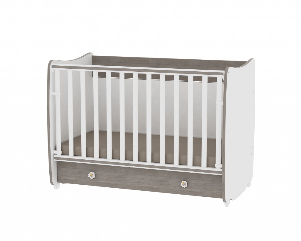 babashop.hu - Lorelli Dream kiságy 70x140 - White/Coffee - Fehér/Kávé