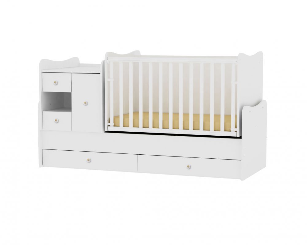 babashop.hu - Lorelli MiniMax kombi ágy 72x190 - White - Fehér