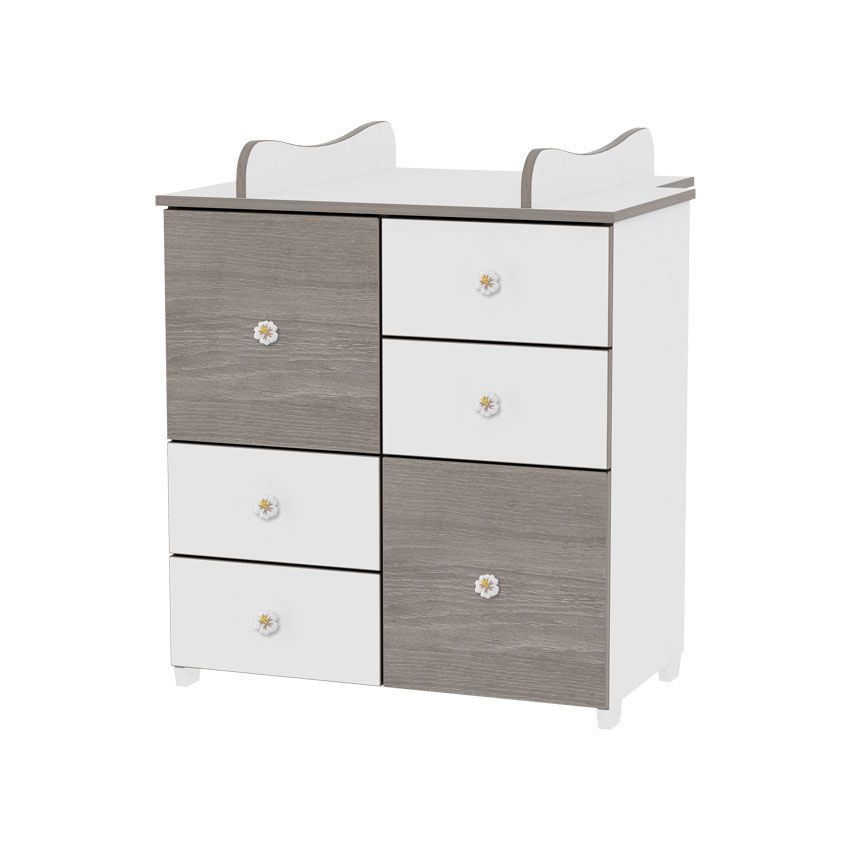 babashop.hu - Lorelli Cupboard pelenkázó komód - White/Coffee - Fehér/Kávé