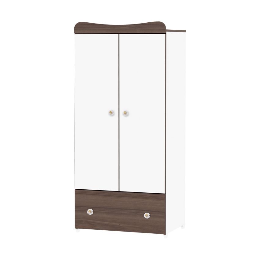 babashop.hu - Lorelli Exclusive szekrény - White/Walnut - Fehér/Dió