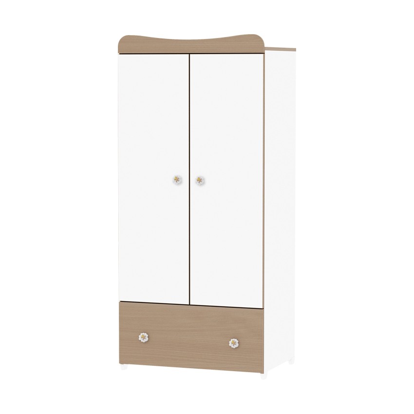 babashop.hu - Lorelli Exclusive szekrény - White/Beech - Fehér/Bükk