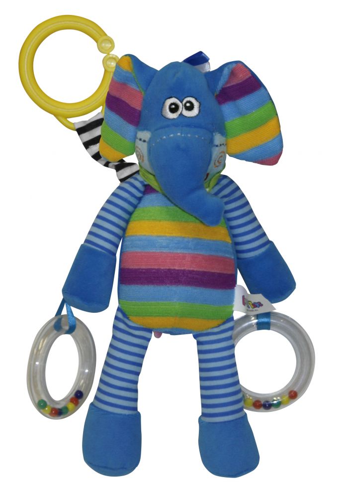 babashop.hu - Lorelli Toys Csörgő-rágóka - Kék csíkos elefánt