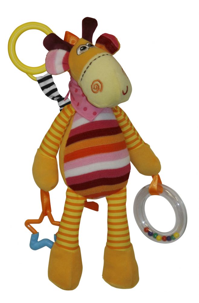 babashop.hu - Lorelli Toys Csörgő-rágóka - Sárga csíkos zsiráf