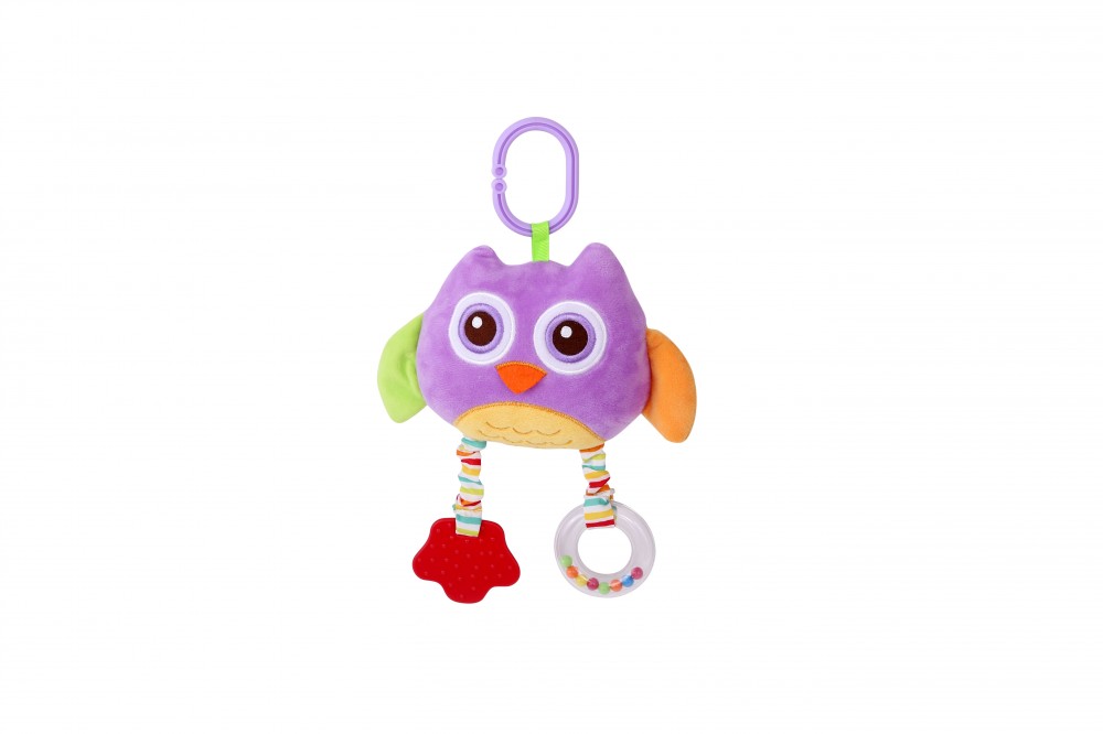 babashop.hu - Lorelli Toys plüss játék tükörrel és rágókával - lila bagoly