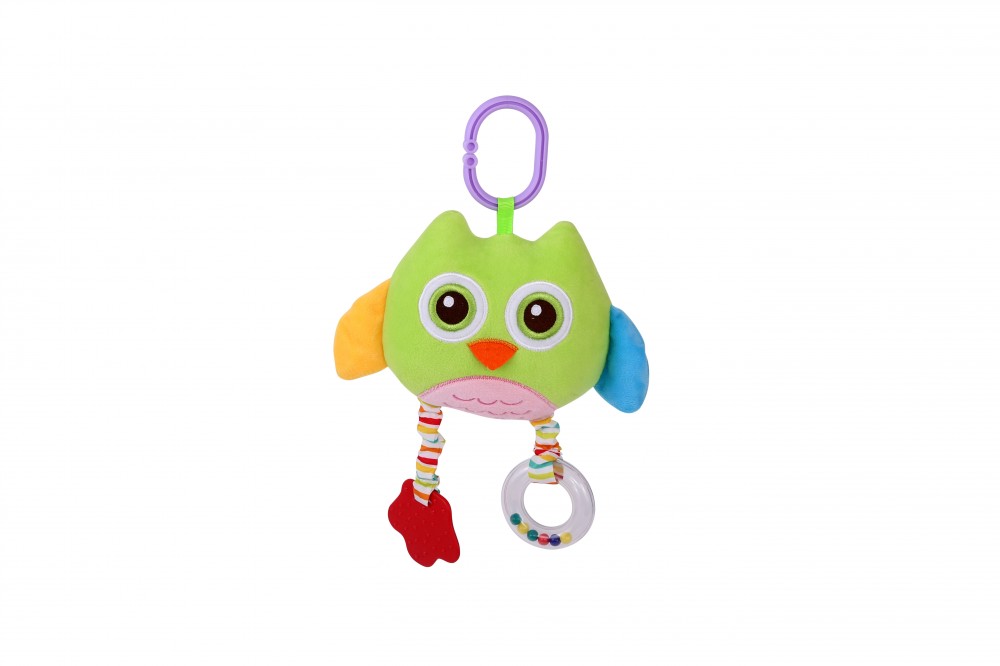 babashop.hu - Lorelli Toys plüss játék tükörrel és rágókával - zöld bagoly