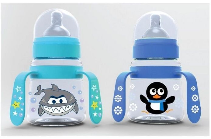 babashop.hu - Baby Care szélesnyakú cumisüveg fogantyúval 150ml - vegyes színekben