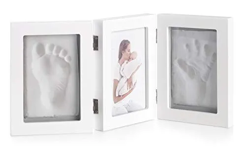 babashop.hu - Jané kéz- és láblenyomat készítő készlet + 3 részes fa képkeret
