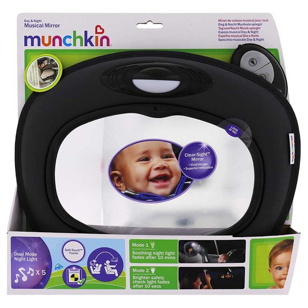 babashop.hu - Munchkin Night Light™ fejtámlára rögzíthető LED-es zenélő autós tükör 5 dallammal !!